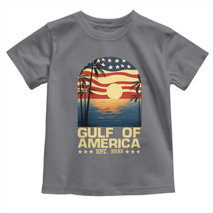 Gulf Of USA Toddler T Shirt Est 2025 American Flag Retro TS02 Charcoal Print Your Wear