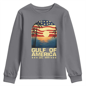 Gulf Of USA Youth Sweatshirt Est 2025 American Flag Retro TS02 Charcoal Print Your Wear