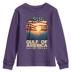 Gulf Of USA Youth Sweatshirt Est 2025 American Flag Retro TS02 Purple Print Your Wear