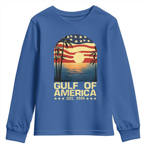 Gulf Of USA Youth Sweatshirt Est 2025 American Flag Retro TS02 Royal Blue Print Your Wear
