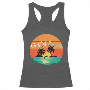 Gulf Of Mexico Racerback Tank Top Forever Beach Palms Summer Vacation TS02 Dark Heather Print Your Wear