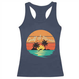 Gulf Of Mexico Racerback Tank Top Forever Beach Palms Summer Vacation TS02 Navy Print Your Wear