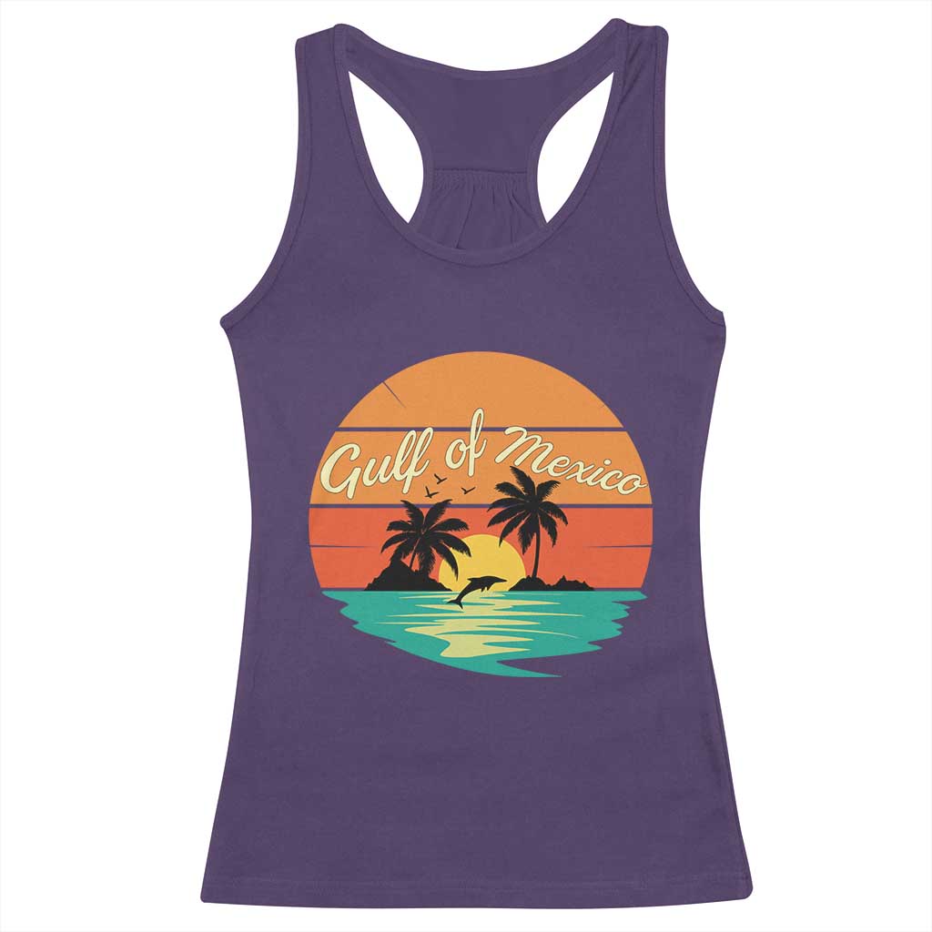 Gulf Of Mexico Racerback Tank Top Forever Beach Palms Summer Vacation TS02 Purple Print Your Wear