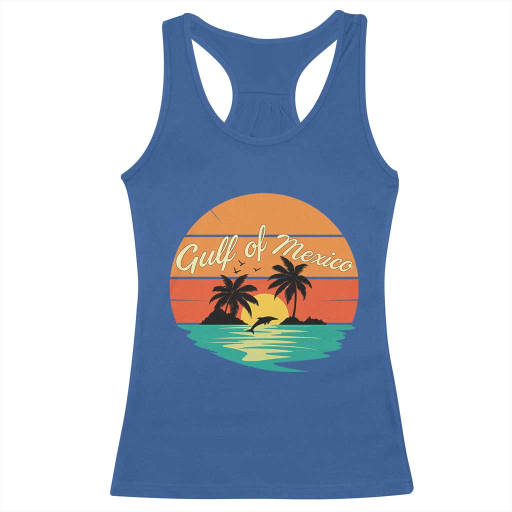 Gulf Of Mexico Racerback Tank Top Forever Beach Palms Summer Vacation TS02 Royal Blue Print Your Wear