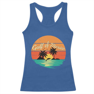 Gulf Of Mexico Racerback Tank Top Forever Beach Palms Summer Vacation TS02 Royal Blue Print Your Wear
