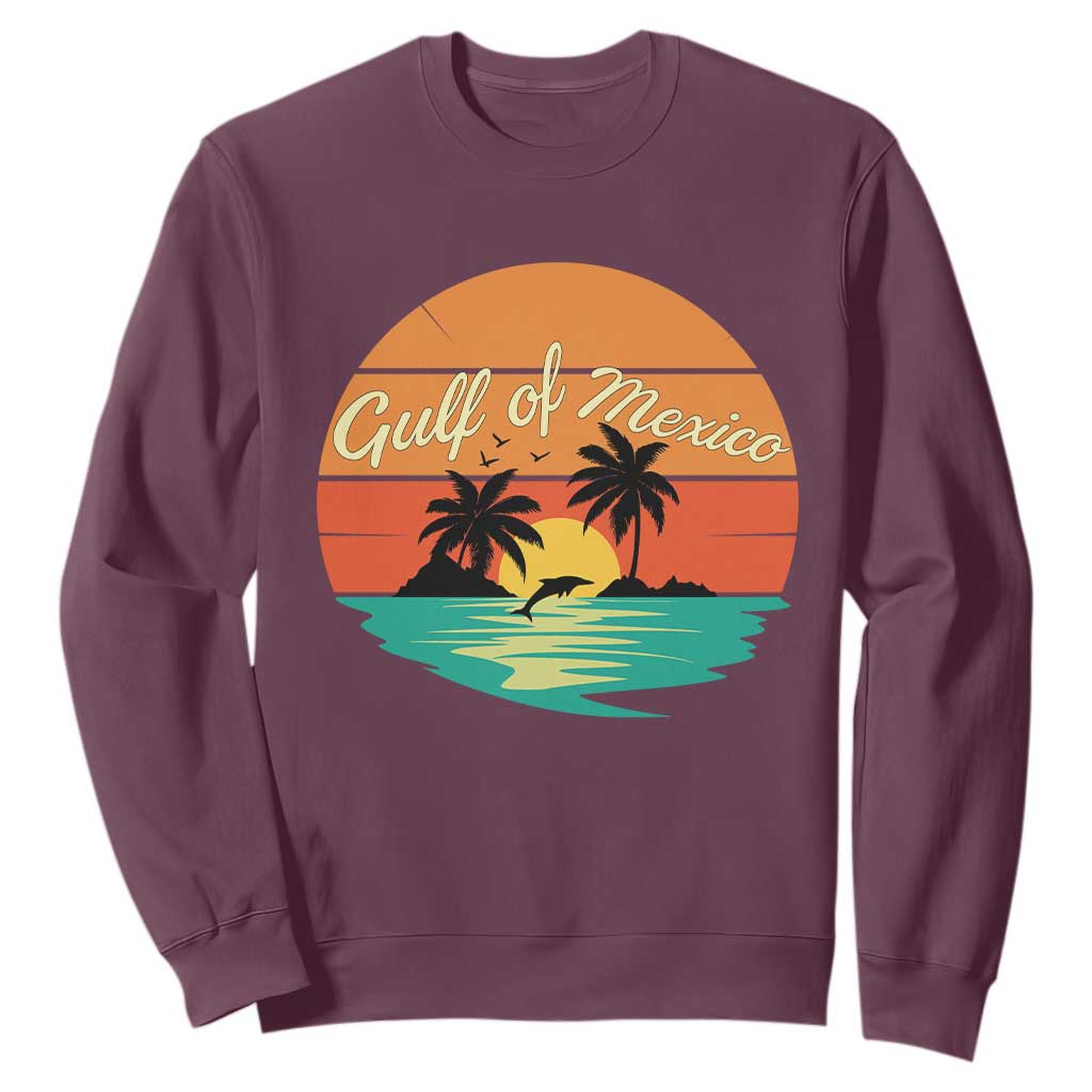 Gulf Of Mexico Sweatshirt Forever Beach Palms Summer Vacation TS02 Maroon Print Your Wear