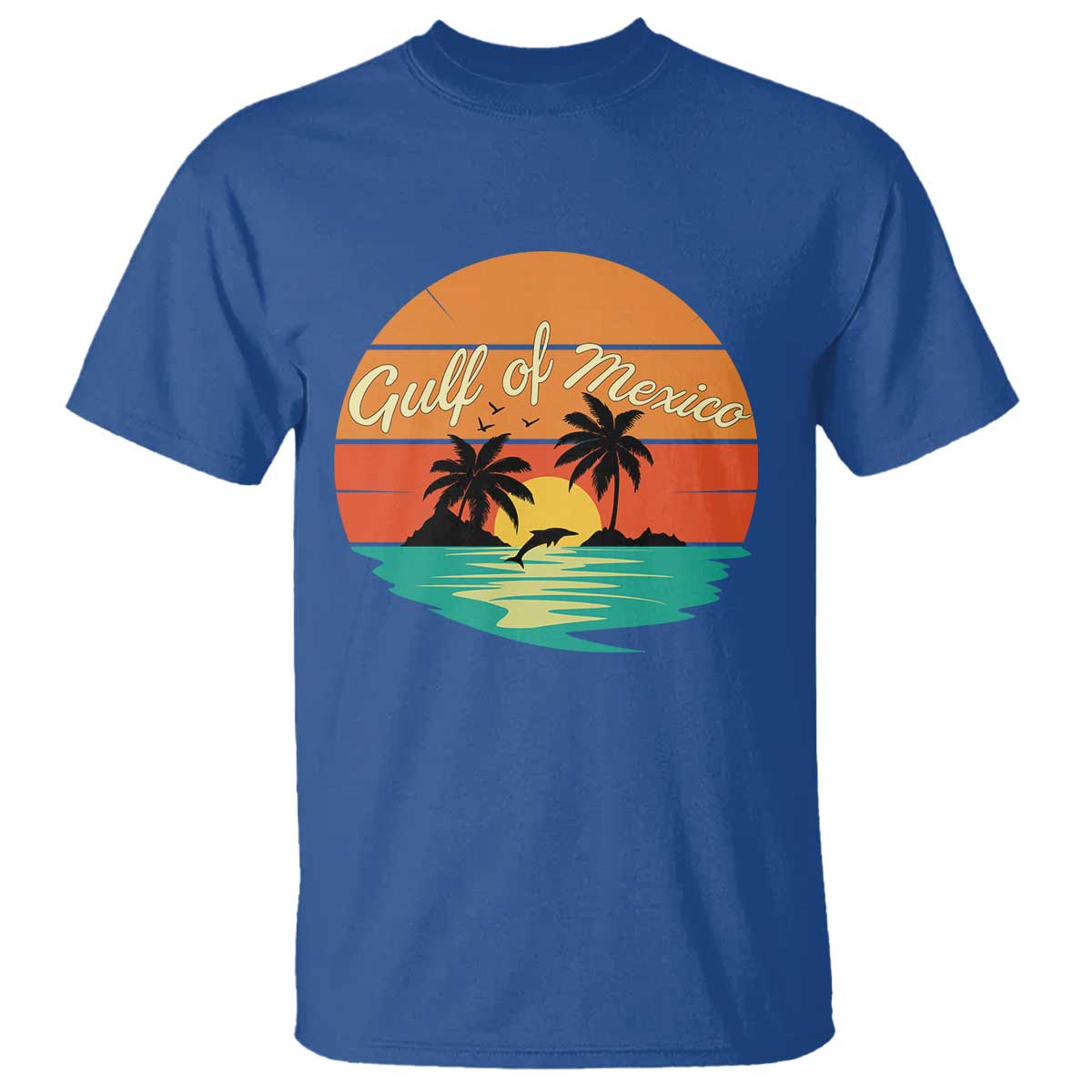 Gulf Of Mexico T Shirt Forever Beach Palms Summer Vacation TS02 Royal Blue Print Your Wear