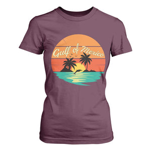 Gulf Of Mexico T Shirt For Women Forever Beach Palms Summer Vacation TS02 Maroon Print Your Wear