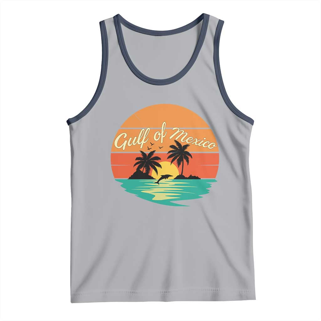 Gulf Of Mexico Tank Top Forever Beach Palms Summer Vacation TS02 Athletic Heather Navy Print Your Wear