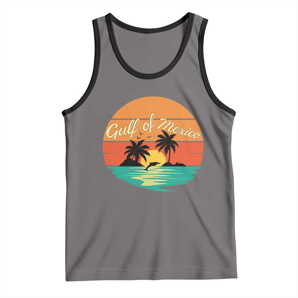 Gulf Of Mexico Tank Top Forever Beach Palms Summer Vacation TS02 Deep Heather Black Print Your Wear