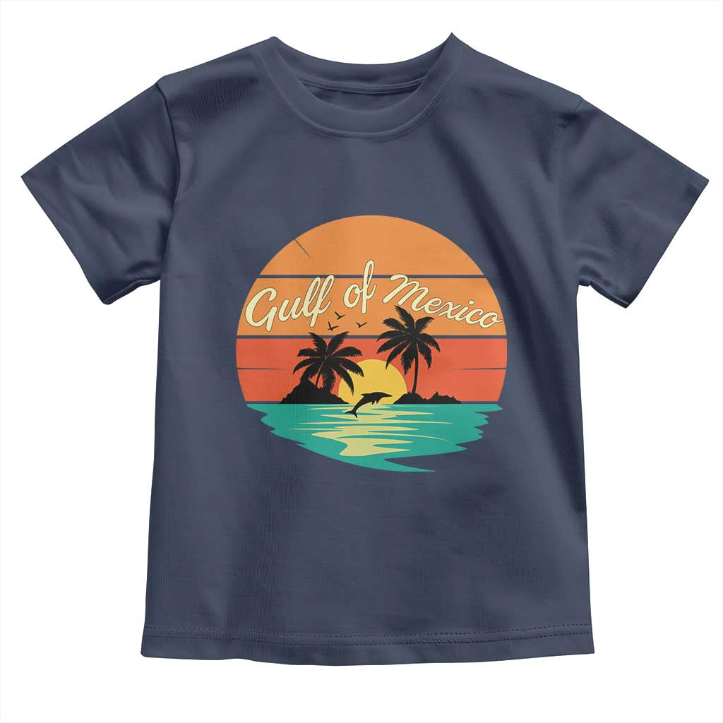 Gulf Of Mexico Toddler T Shirt Forever Beach Palms Summer Vacation TS02 Navy Print Your Wear