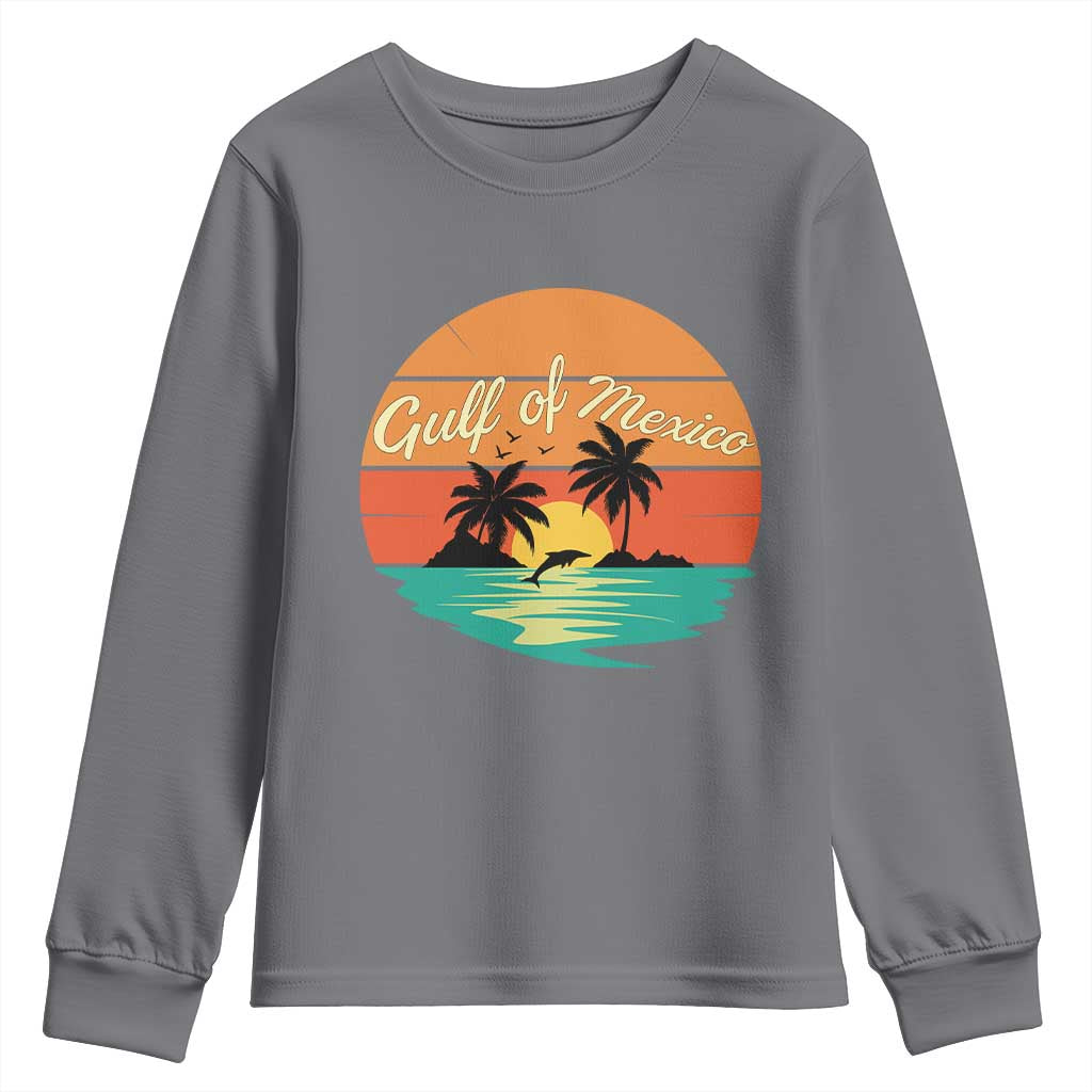 Gulf Of Mexico Youth Sweatshirt Forever Beach Palms Summer Vacation TS02 Charcoal Print Your Wear