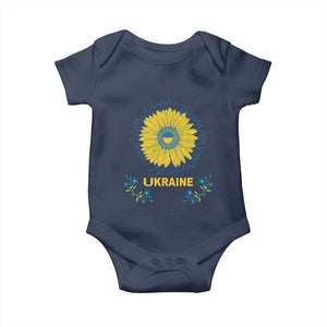 Ukraine Sunflower Baby Onesie Ukrainian Flag TS02 Navy Print Your Wear