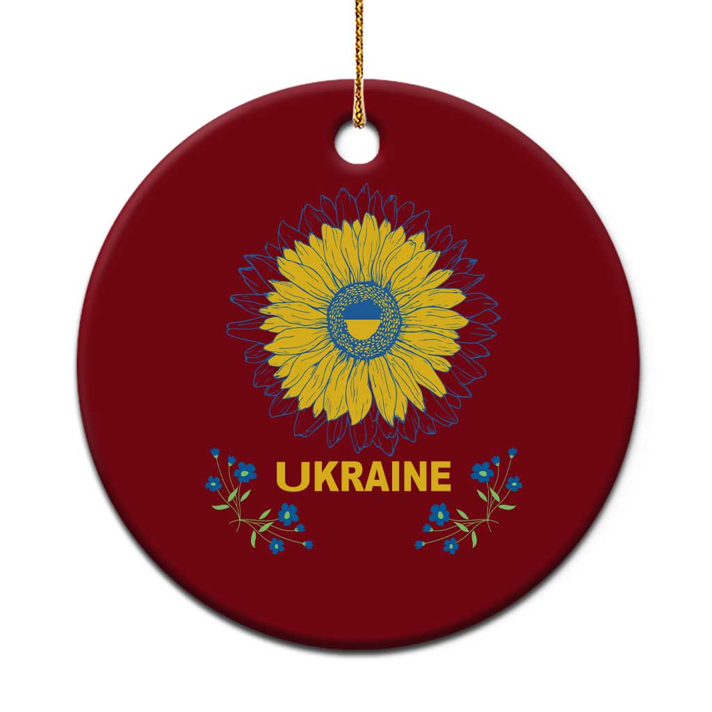 Ukraine Sunflower Ceramic Ornament Ukrainian Flag TS02 1pc Red Print Your Wear