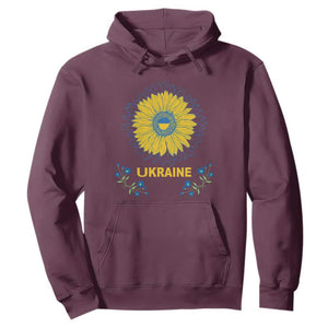 Ukraine Sunflower Hoodie Ukrainian Flag TS02 Maroon Print Your Wear