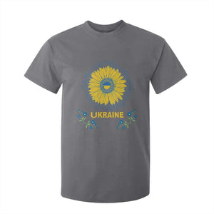 Ukraine Sunflower T Shirt For Kid Ukrainian Flag TS02 Charcoal Print Your Wear