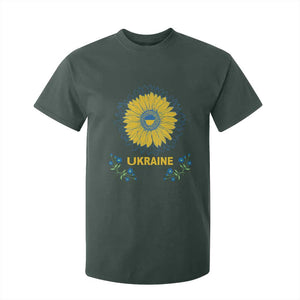 Ukraine Sunflower T Shirt For Kid Ukrainian Flag TS02 Dark Forest Green Print Your Wear