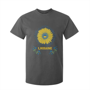 Ukraine Sunflower T Shirt For Kid Ukrainian Flag TS02 Dark Heather Print Your Wear