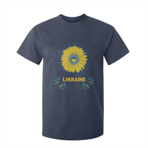 Ukraine Sunflower T Shirt For Kid Ukrainian Flag TS02 Navy Print Your Wear