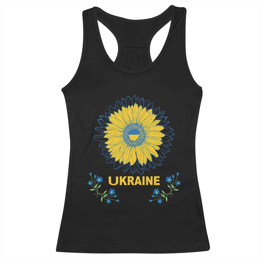 Ukraine Sunflower Racerback Tank Top Ukrainian Flag TS02 Black Print Your Wear