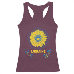 Ukraine Sunflower Racerback Tank Top Ukrainian Flag TS02 Maroon Print Your Wear