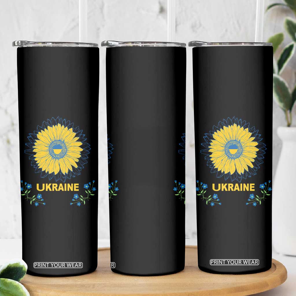 Ukraine Sunflower Skinny Tumbler Ukrainian Flag TS02 Print Your Wear