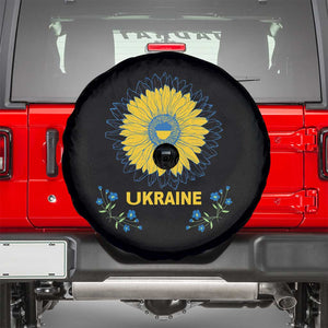 Ukraine Sunflower Spare Tire Cover Ukrainian Flag TS02 Black Print Your Wear