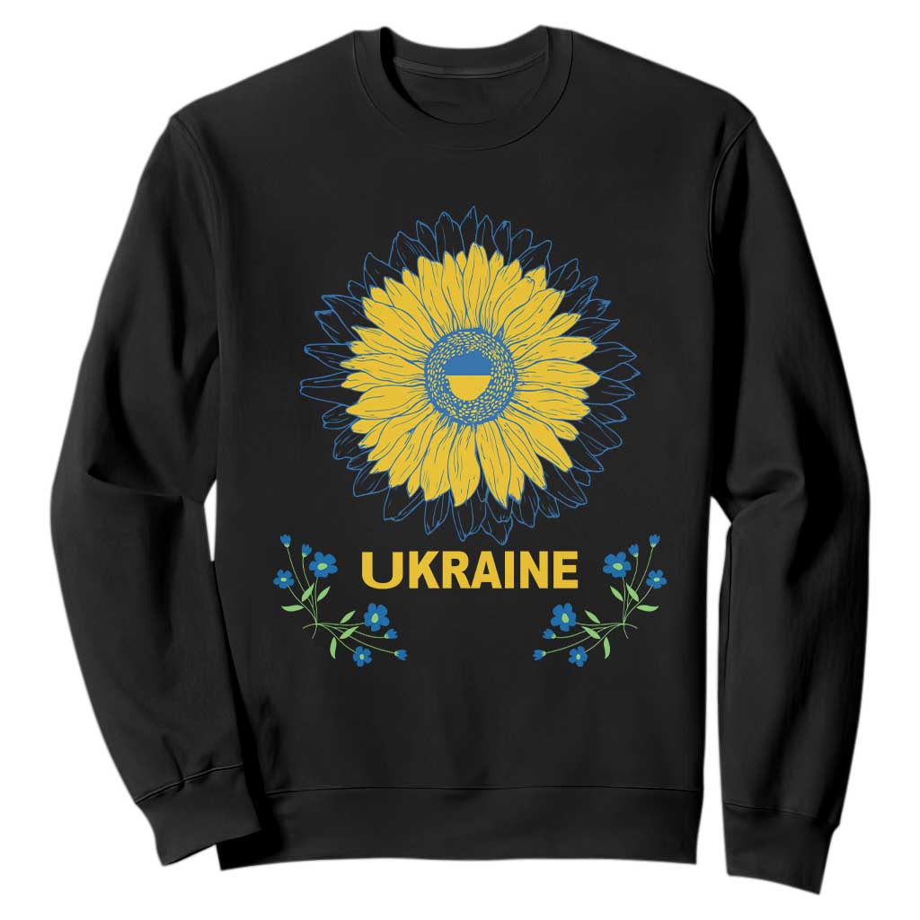 Ukraine Sunflower Sweatshirt Ukrainian Flag TS02 Black Print Your Wear