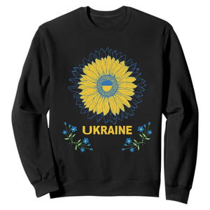 Ukraine Sunflower Sweatshirt Ukrainian Flag TS02 Black Print Your Wear