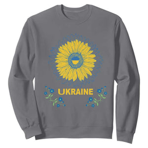 Ukraine Sunflower Sweatshirt Ukrainian Flag TS02 Charcoal Print Your Wear