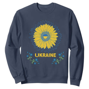 Ukraine Sunflower Sweatshirt Ukrainian Flag TS02 Navy Print Your Wear