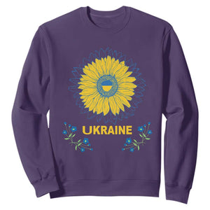 Ukraine Sunflower Sweatshirt Ukrainian Flag TS02 Purple Print Your Wear