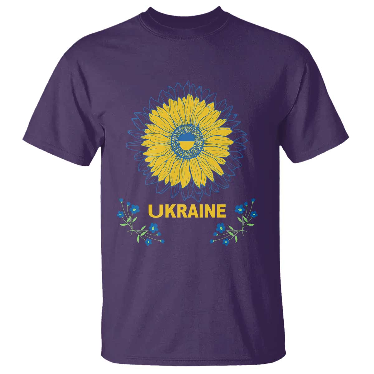 Ukraine Sunflower T Shirt Ukrainian Flag TS02 Purple Print Your Wear