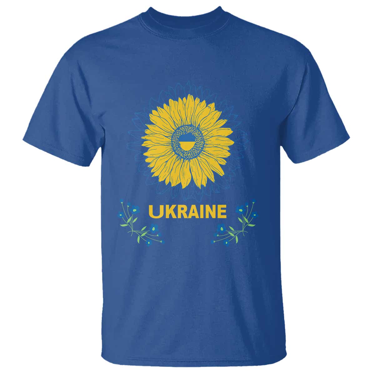 Ukraine Sunflower T Shirt Ukrainian Flag TS02 Royal Blue Print Your Wear