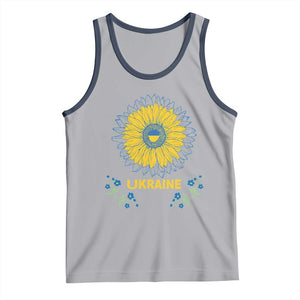 Ukraine Sunflower Tank Top Ukrainian Flag TS02 Athletic Heather Navy Print Your Wear