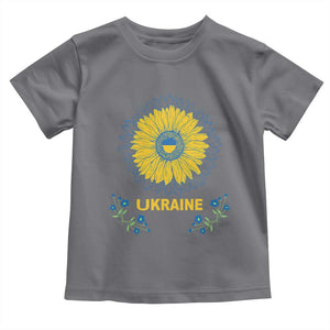 Ukraine Sunflower Toddler T Shirt Ukrainian Flag TS02 Charcoal Print Your Wear