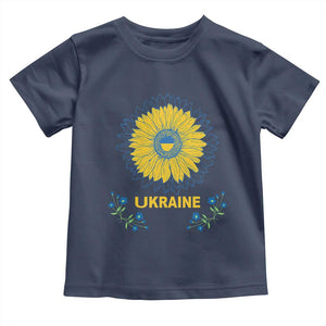 Ukraine Sunflower Toddler T Shirt Ukrainian Flag TS02 Navy Print Your Wear
