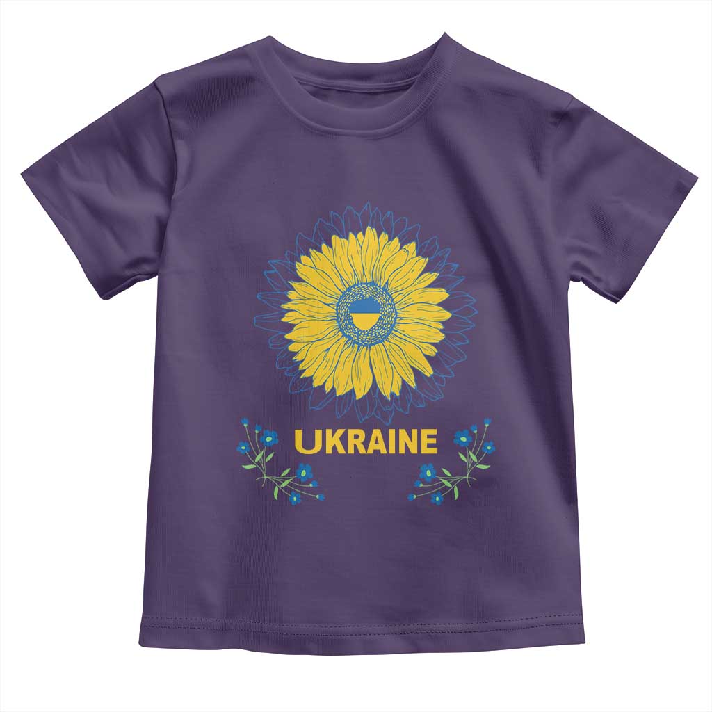 Ukraine Sunflower Toddler T Shirt Ukrainian Flag TS02 Purple Print Your Wear