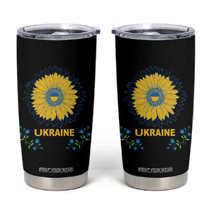 Ukraine Sunflower Tumbler Cup Ukrainian Flag TS02 Black Print Your Wear