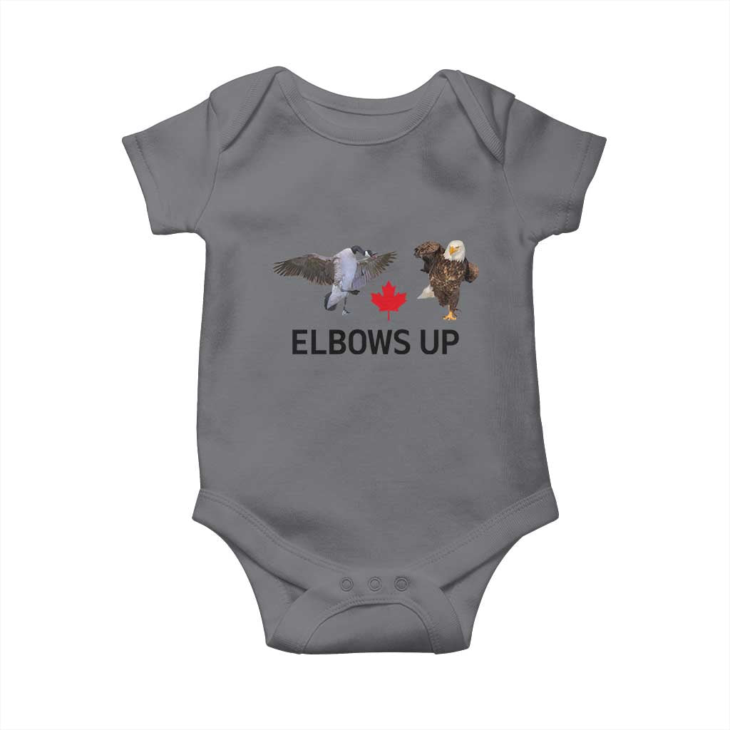 Elbows Up Baby Onesie Canada Goose Vs Eagle Maple Leaf TS02 Charcoal Print Your Wear
