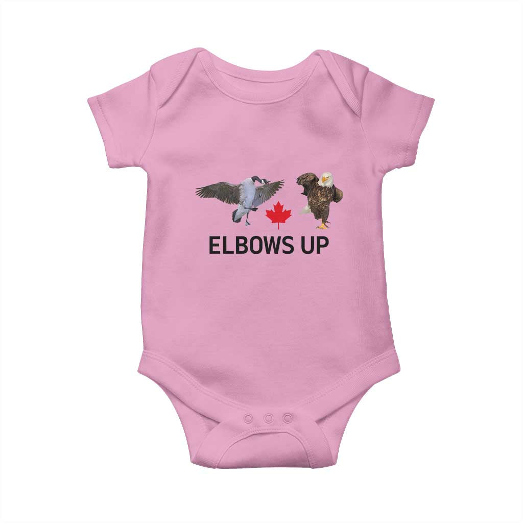 Elbows Up Baby Onesie Canada Goose Vs Eagle Maple Leaf TS02 Light Pink Print Your Wear