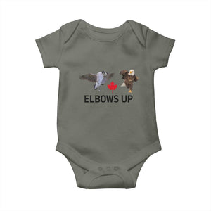 Elbows Up Baby Onesie Canada Goose Vs Eagle Maple Leaf TS02 Military Green Print Your Wear