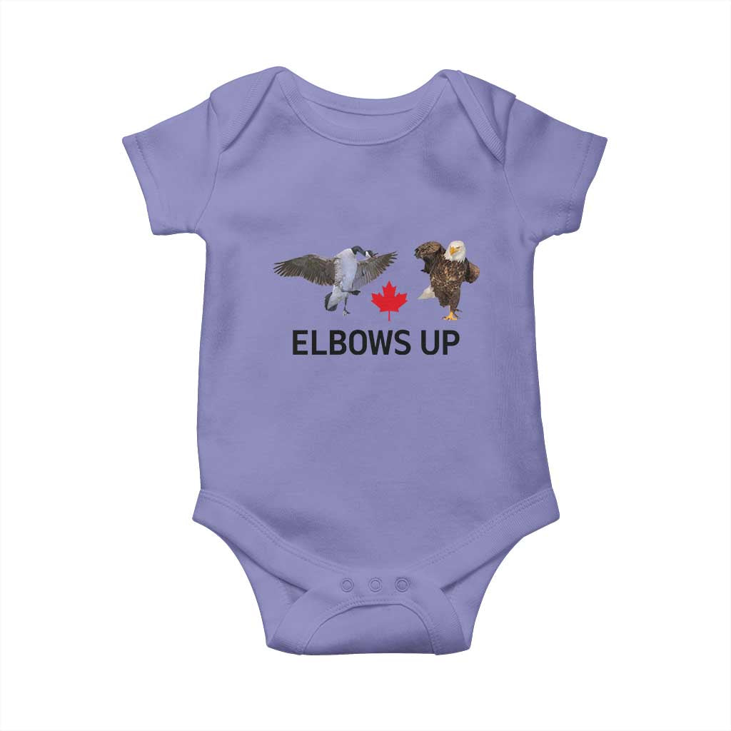 Elbows Up Baby Onesie Canada Goose Vs Eagle Maple Leaf TS02 Violet Print Your Wear