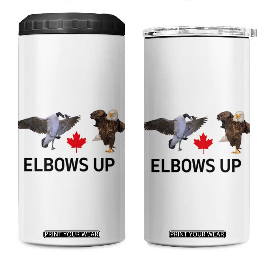 Elbows Up 4 in 1 Can Cooler Tumbler Canada Goose Vs Eagle Maple Leaf TS02 One Size: 16 oz White Print Your Wear
