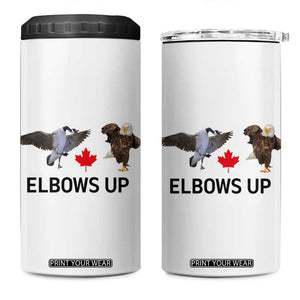 Elbows Up 4 in 1 Can Cooler Tumbler Canada Goose Vs Eagle Maple Leaf TS02 One Size: 16 oz White Print Your Wear