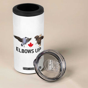 Elbows Up 4 in 1 Can Cooler Tumbler Canada Goose Vs Eagle Maple Leaf TS02 Print Your Wear