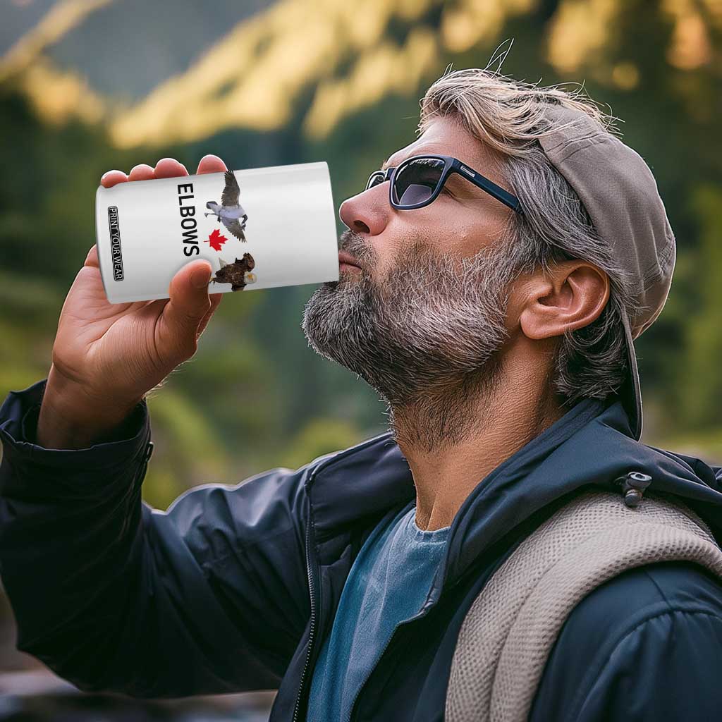Elbows Up 4 in 1 Can Cooler Tumbler Canada Goose Vs Eagle Maple Leaf TS02 Print Your Wear