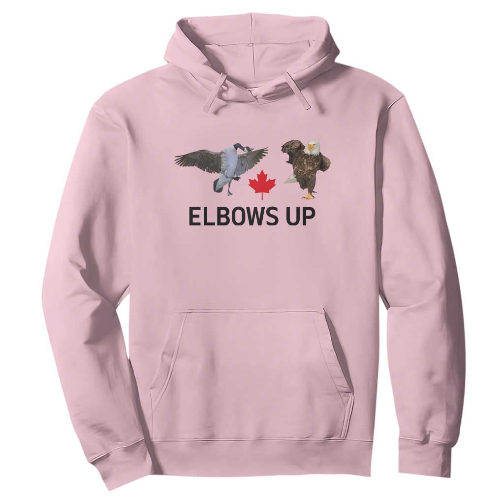 Elbows Up Hoodie Canada Goose Vs Eagle Maple Leaf TS02 Light Pink Print Your Wear