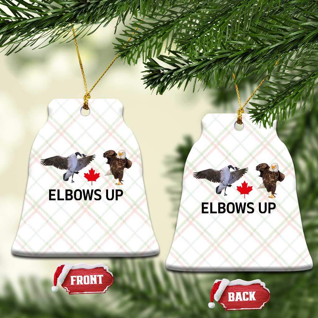 Elbows Up Ceramic Ornament Canada Goose Vs Eagle Maple Leaf TS02 Print Your Wear