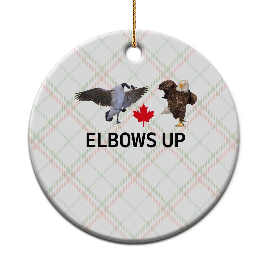 Elbows Up Ceramic Ornament Canada Goose Vs Eagle Maple Leaf TS02 1pc Christmas Plaid Print Your Wear